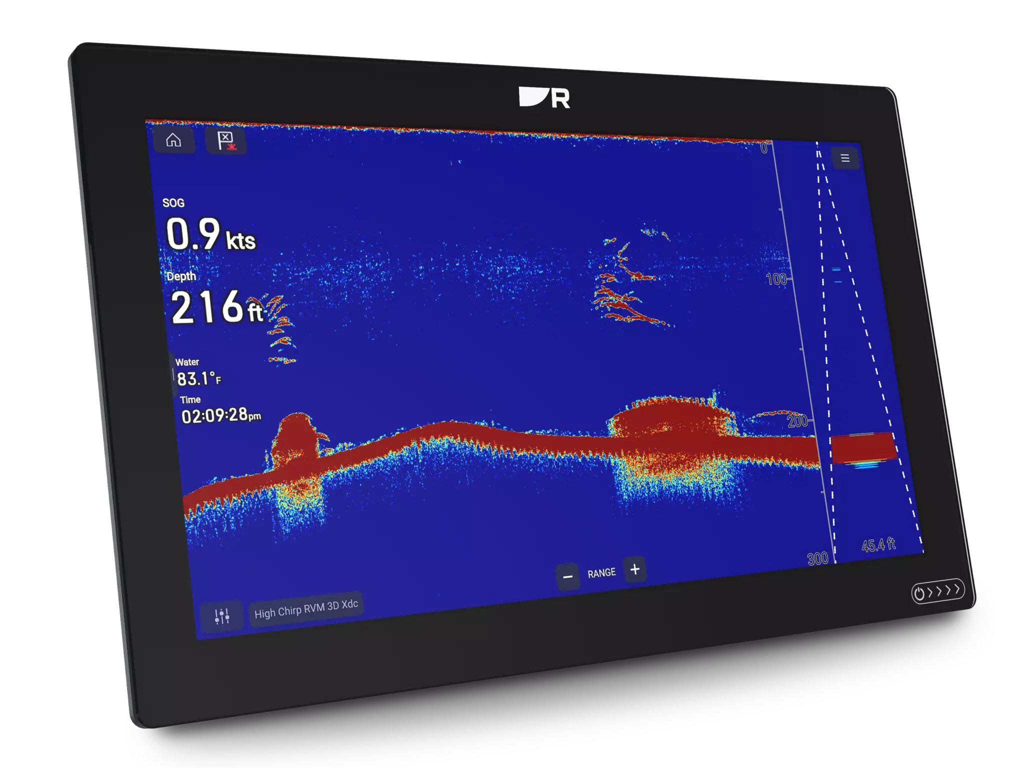 fisk merket på 200 fot med RVM1600-ekkolodd