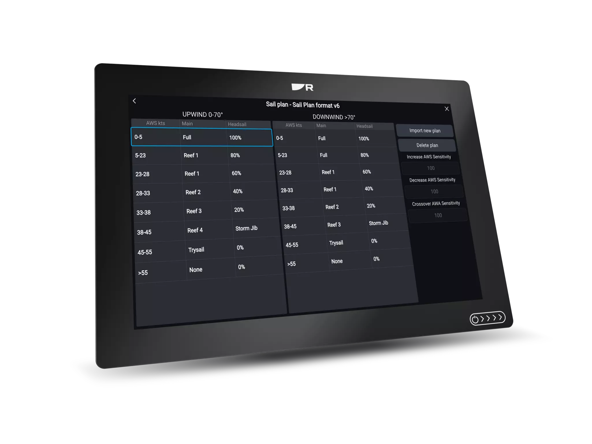 Axiom Sail Plan Import Screen