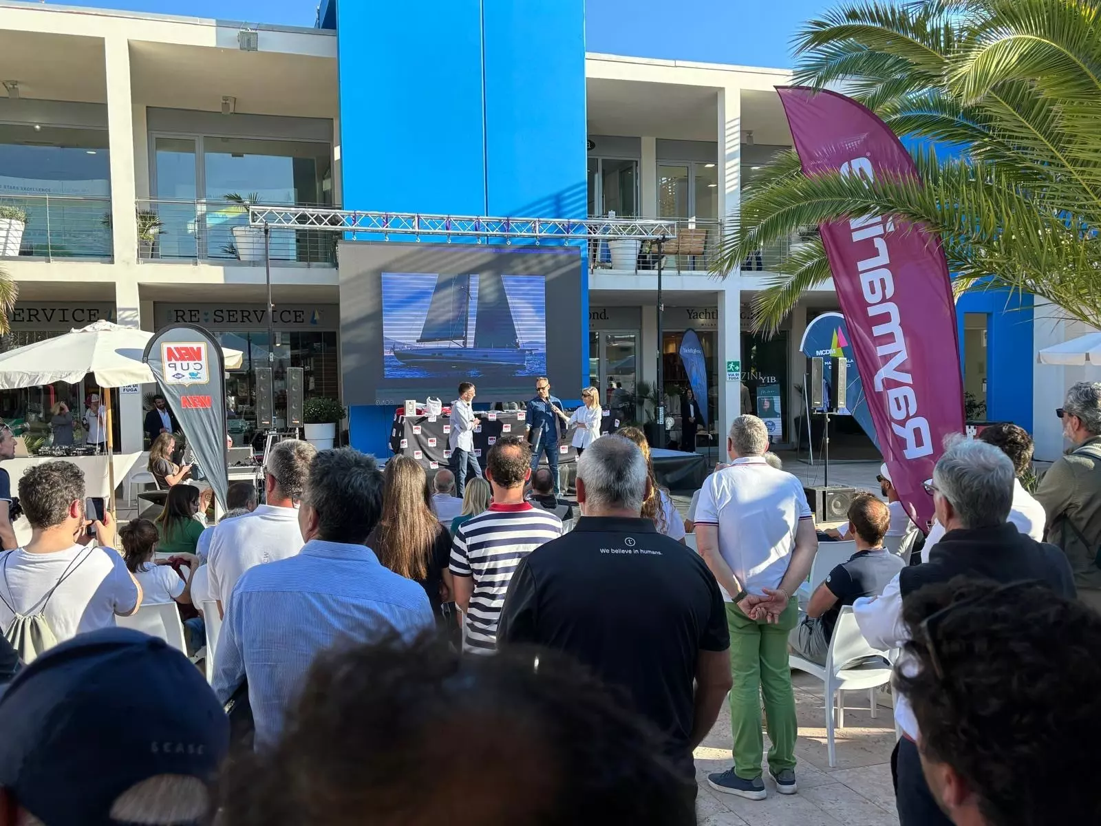 Un momento dell'evento di premiazione dei migliori velisti durante il VELAFestival