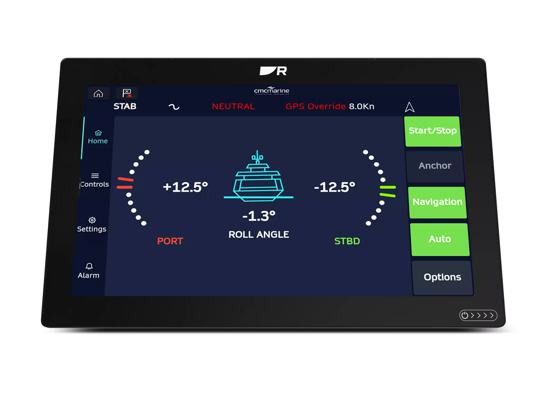 CMC Marine App Screenshot on Axiom 2 XL chartplotter display