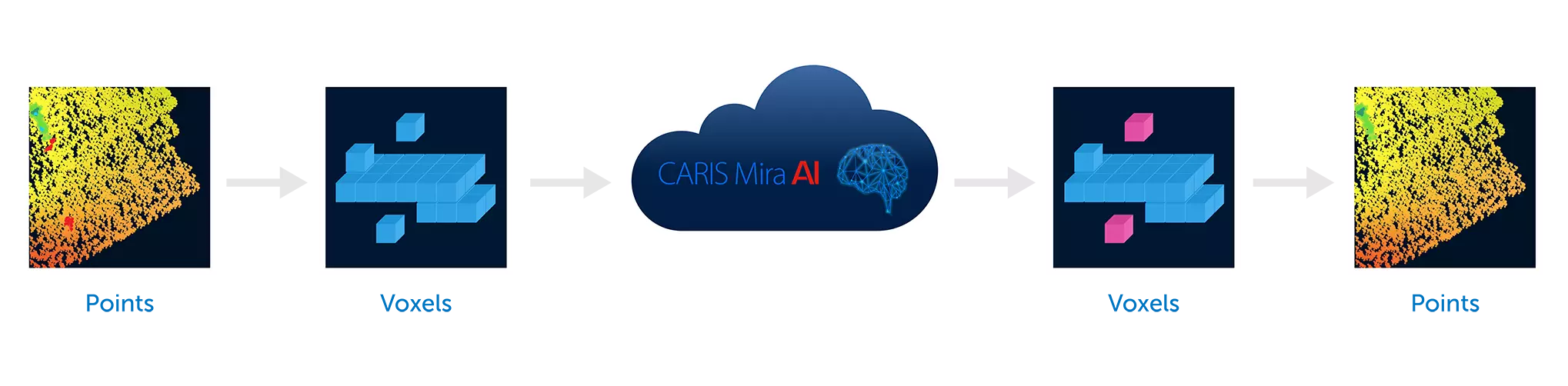 Diagram showing how CARIS Sonar Noise Classifier works.