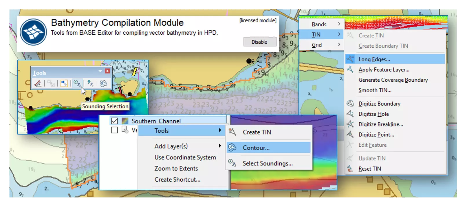 Bathymetry processing tools screenshot
