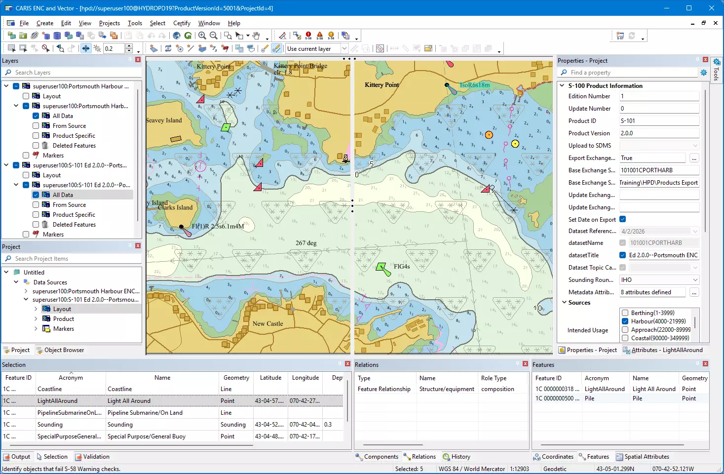 ENC Production Dual Fuel-S57 and S101 side-by-side screenshot