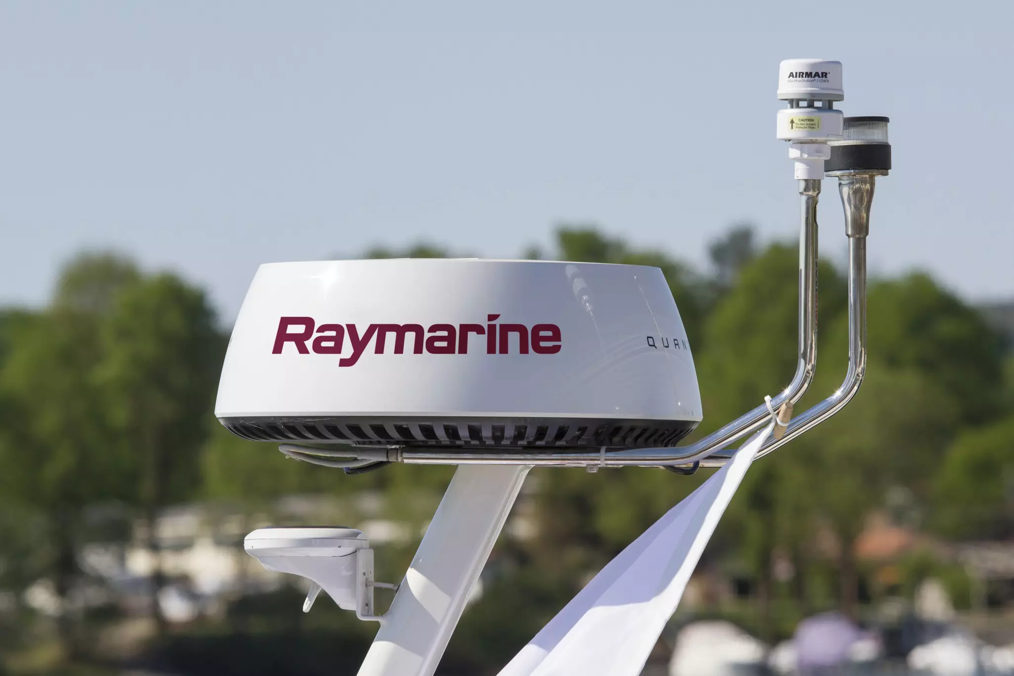 Quantum radar on a powerboat mast.