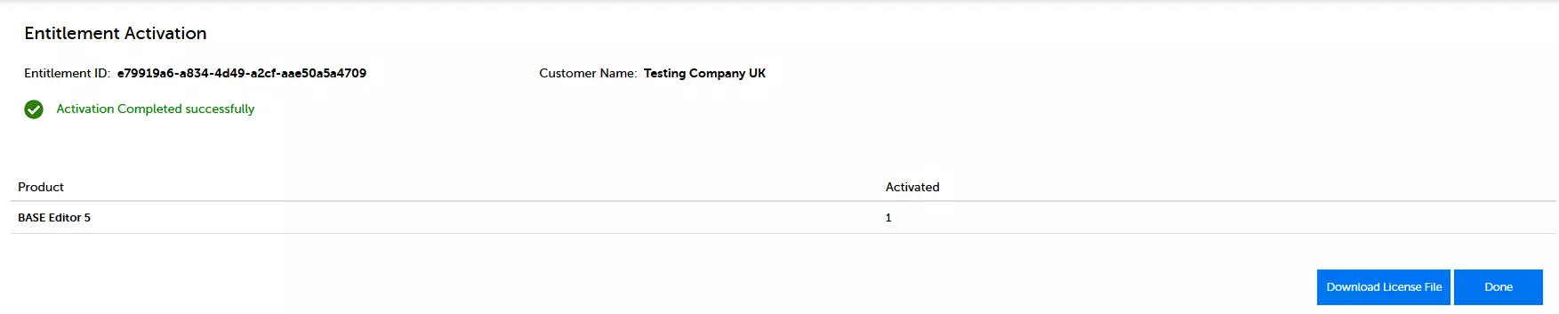 Offline activation complete screenshot