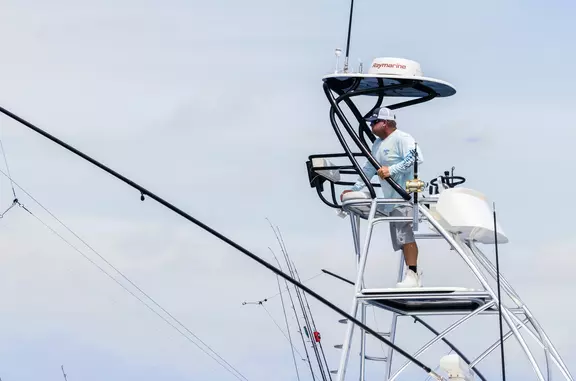 Carter Andrews sailfish fishing on Art Sapp's