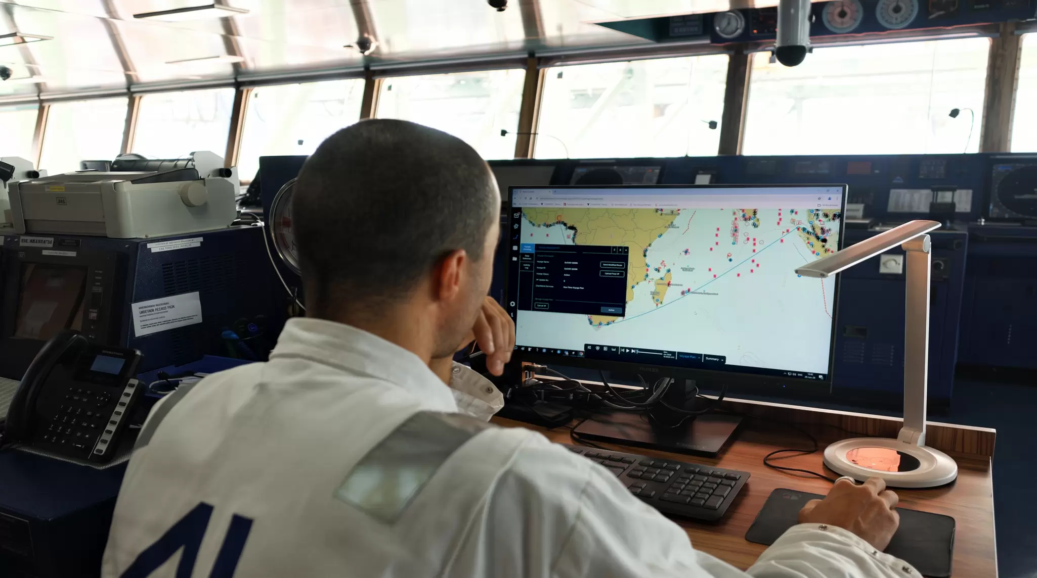 MyRA 2.0 being used at a workstation onboard a commercial vessel