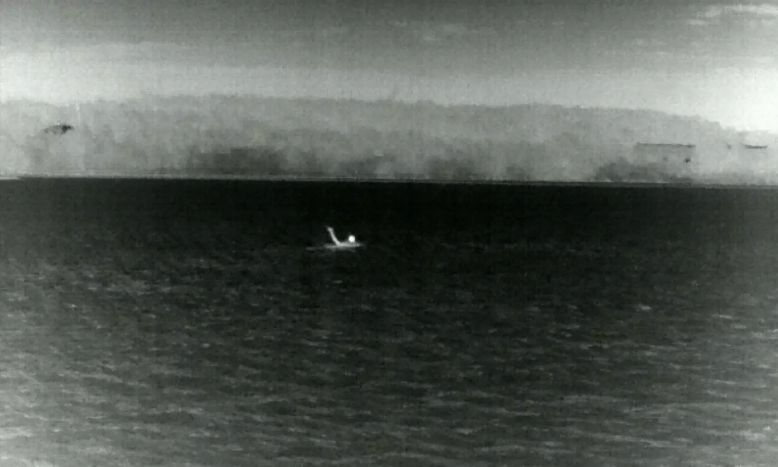 Thermal image showing a man overboard