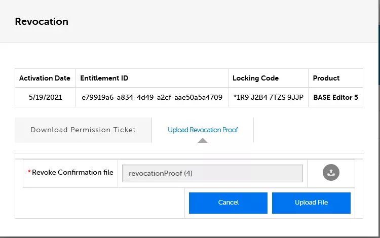 Offline revocation upload proof screenshot