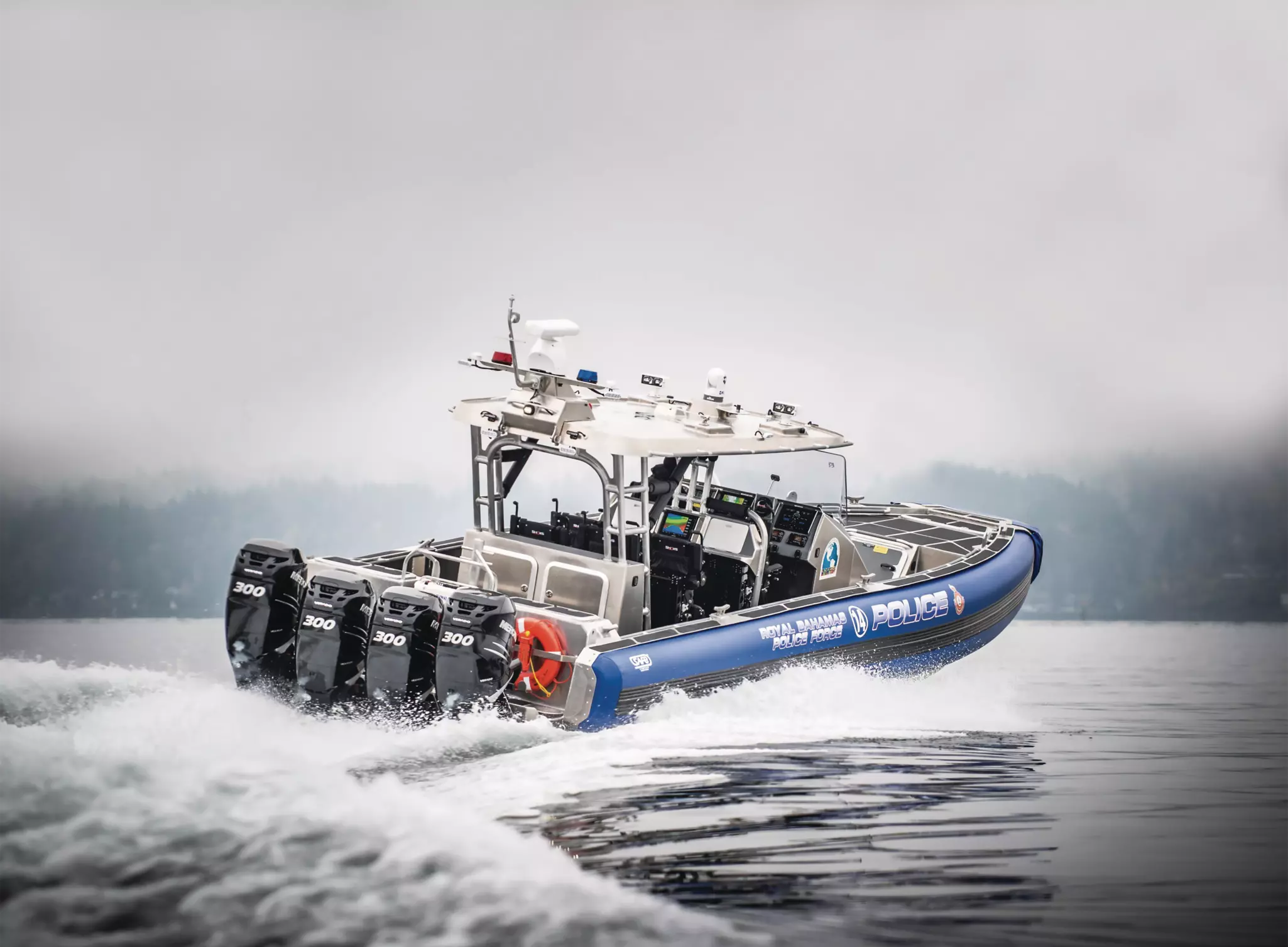 Speedboot van de Amerikaanse politie