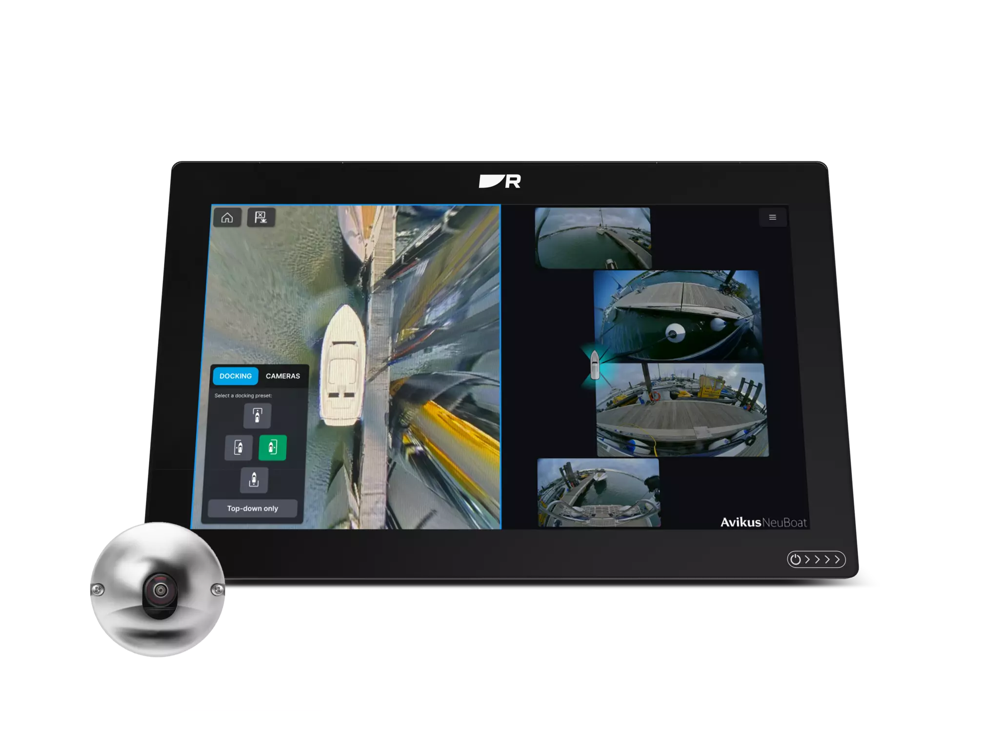 Avikus NeuBoat Dock 360-Grad-Ansicht und 6-Kamera-Ansicht