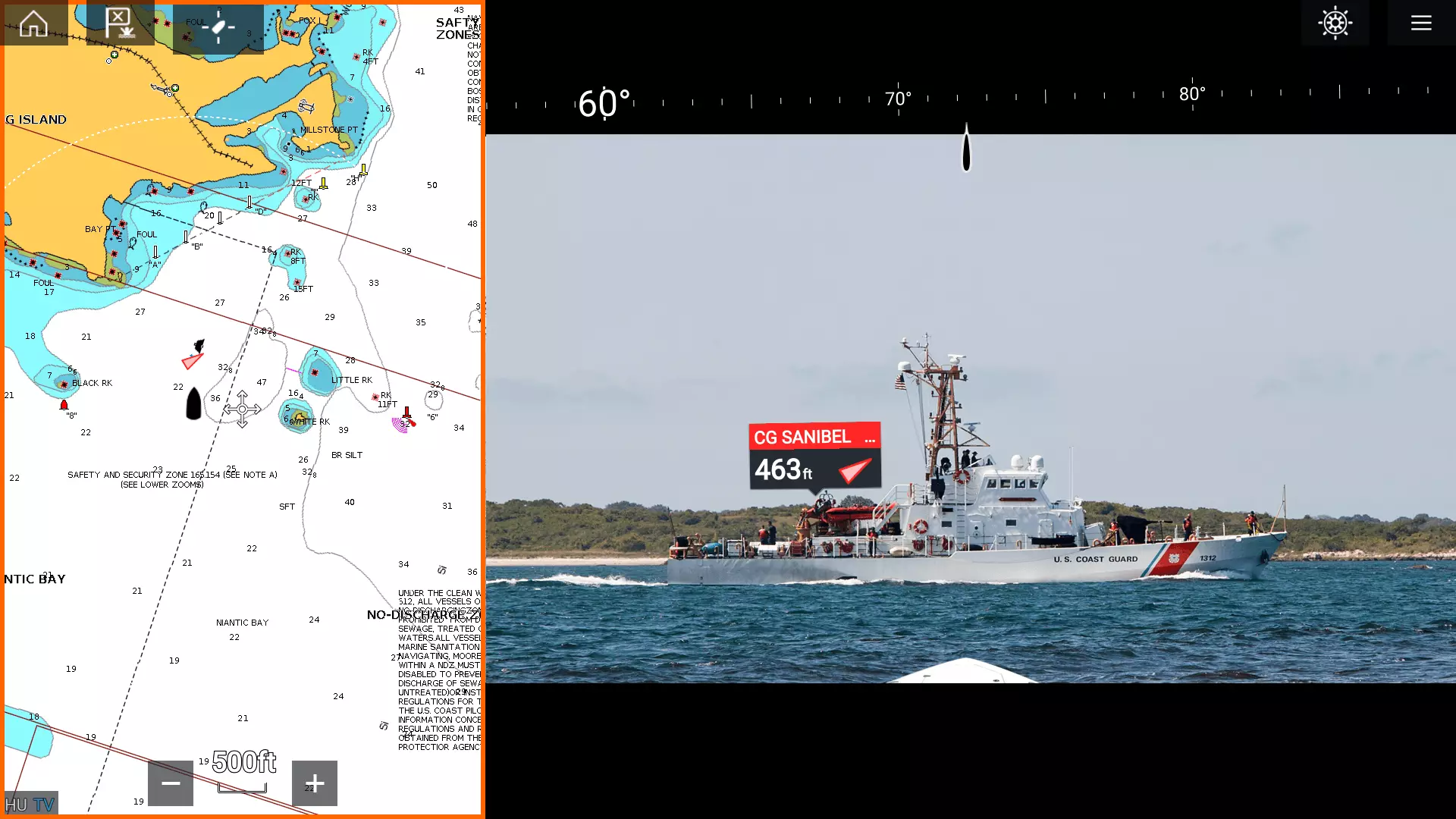 Augmented Reality montrant les détails d'un navire de la Garde côtière des États-Unis.