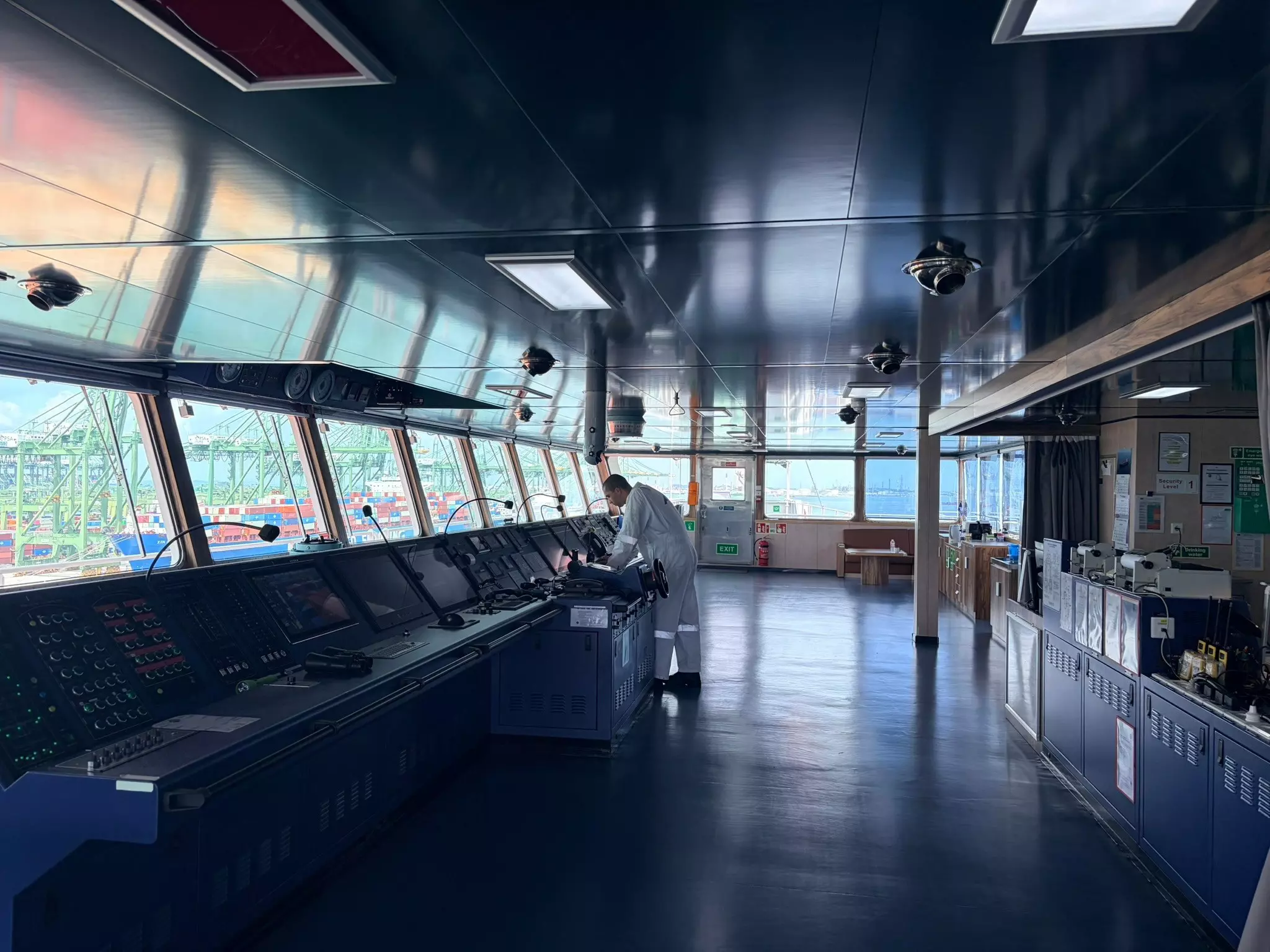 Luka Milidrag, Second Mate on the bridge of the MV ALS FIDES with Atlantic Lloyd