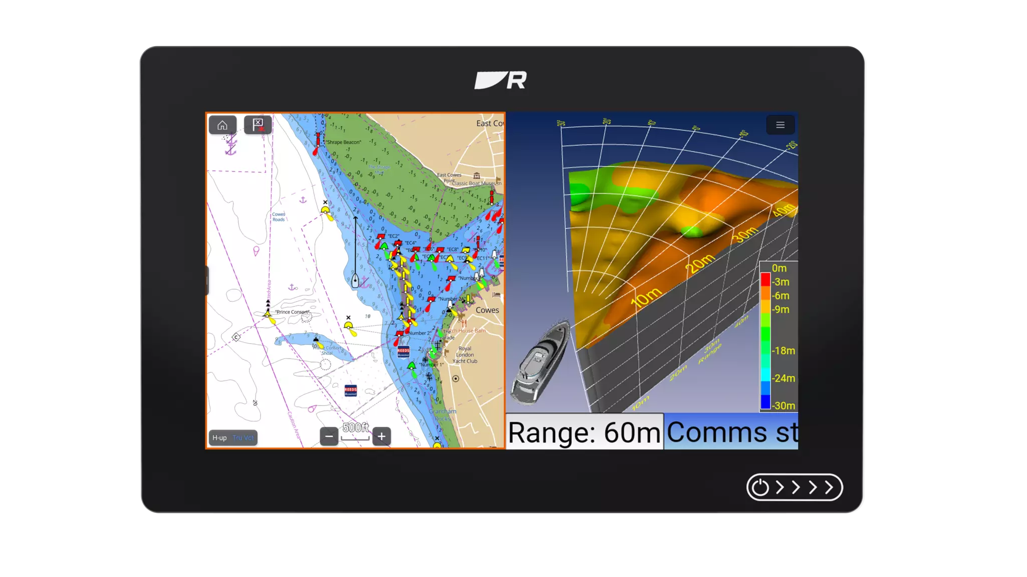 Echopilot en el chartplotter Axiom de Raymarine