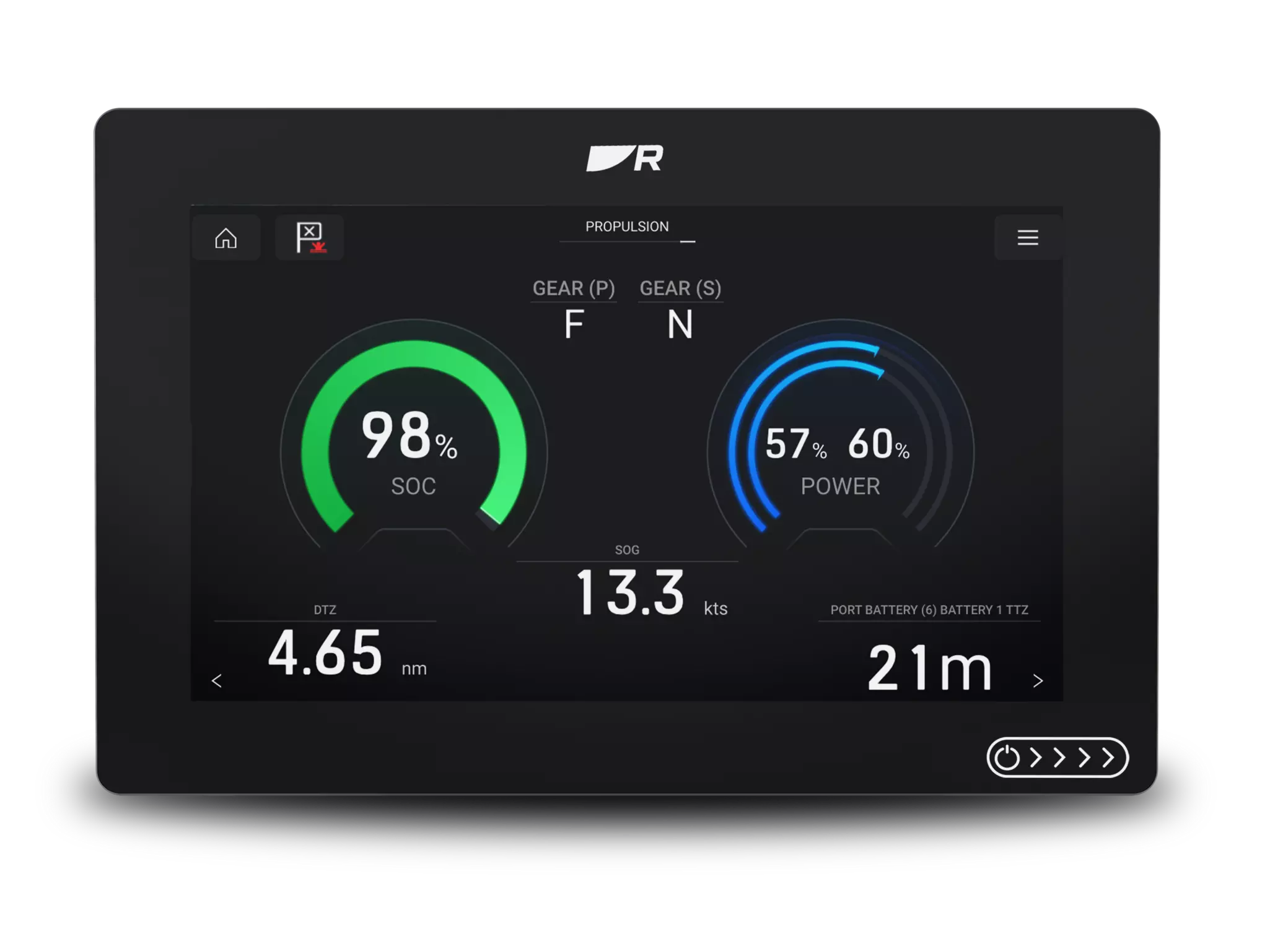 Axiom+ with ePropulsion electric motor dashboard 