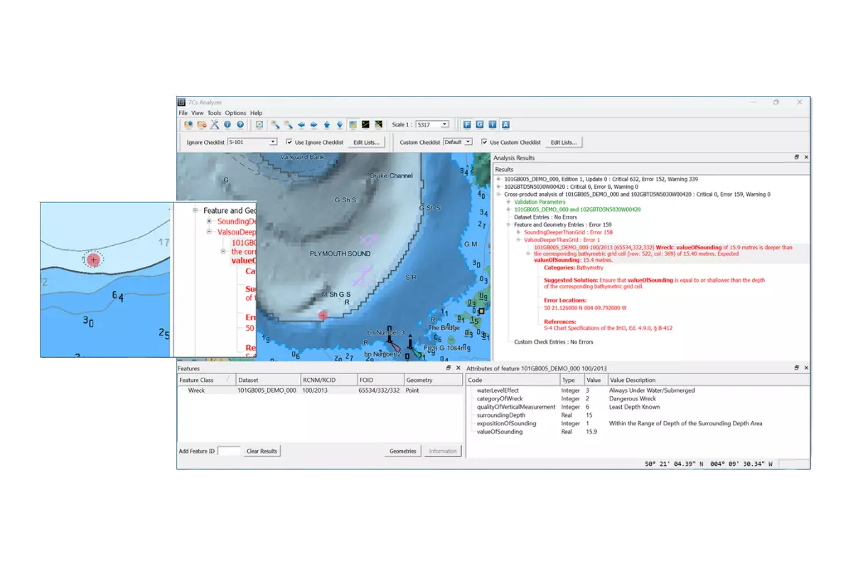Screenshot of S-101 / S-102 cross-product validation