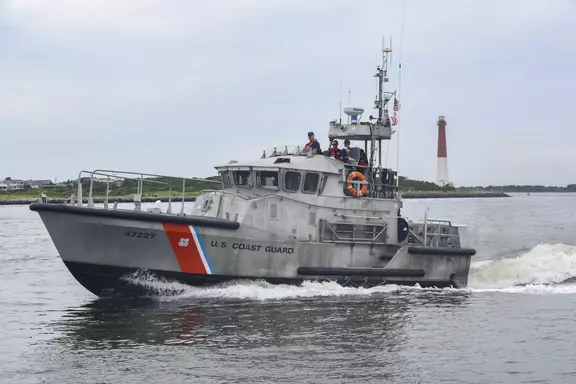 US Coast Guard surf boat at Barnegat Light, New Jersey