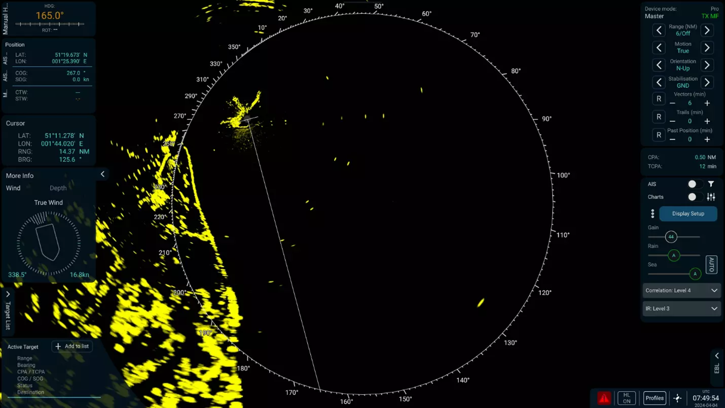 Captura de pantalla del radar Pathfinder
