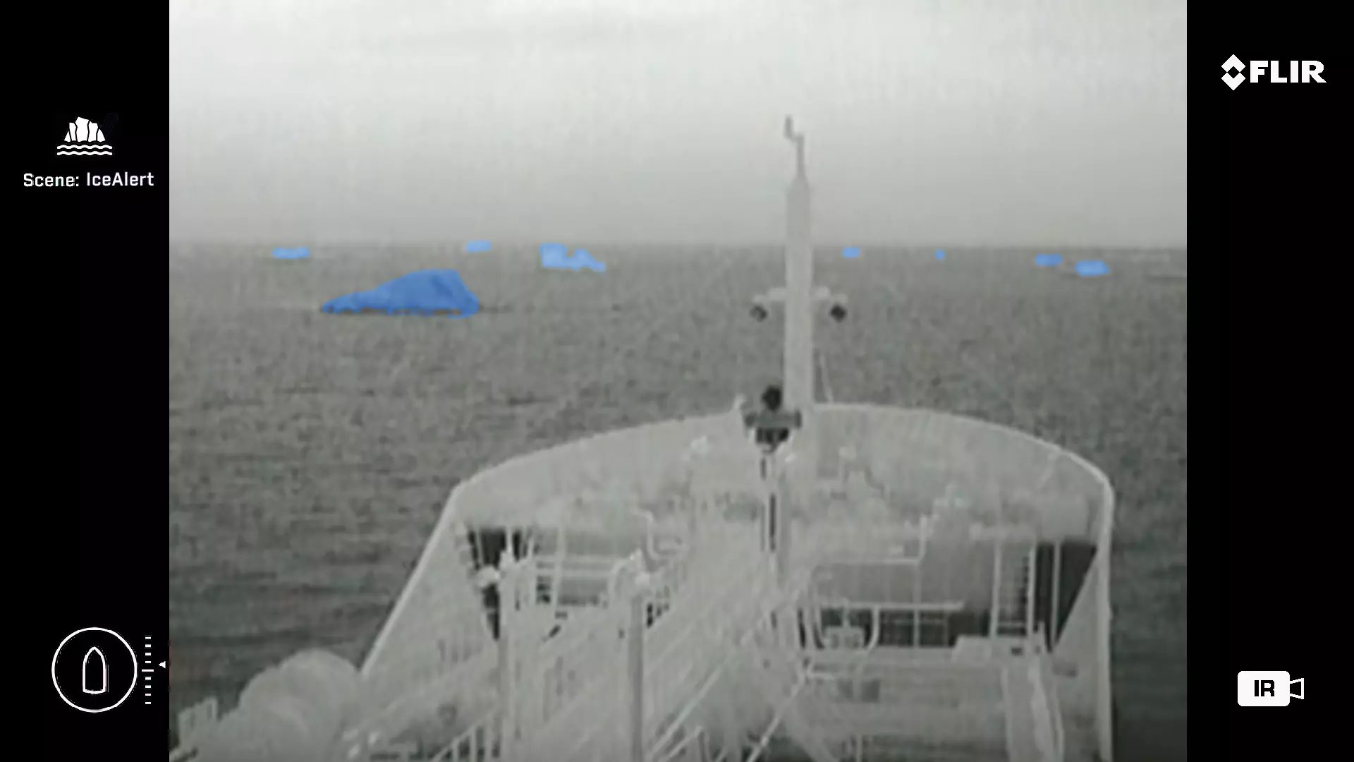Thermal imaging showing ice.