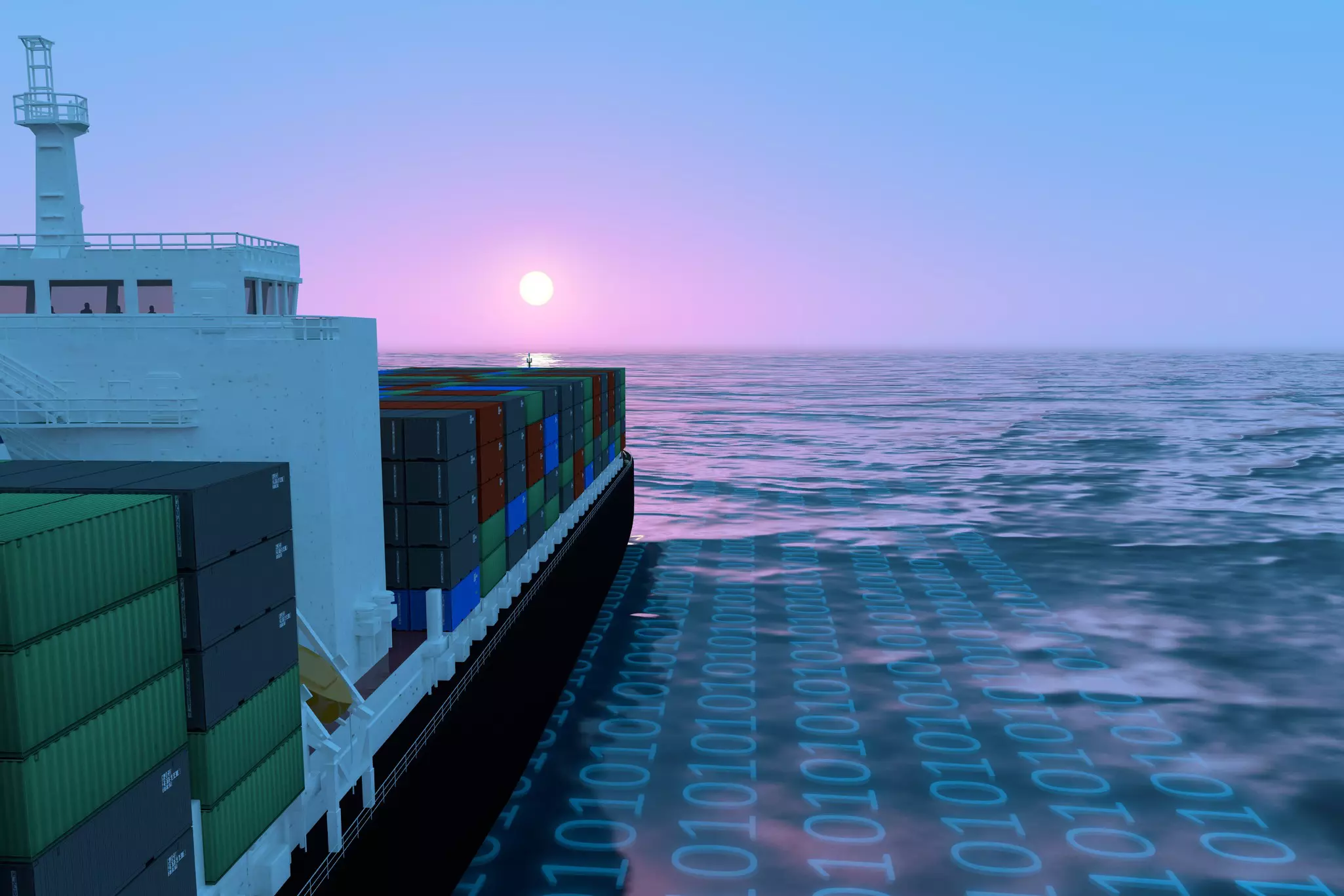 Autonomous ship with data overlay