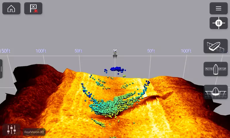 RealVision 3D Sonar on an Axiom 9 Chartplotter