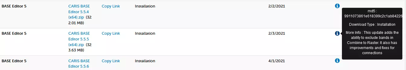 Portal license downloads description screenshot 
