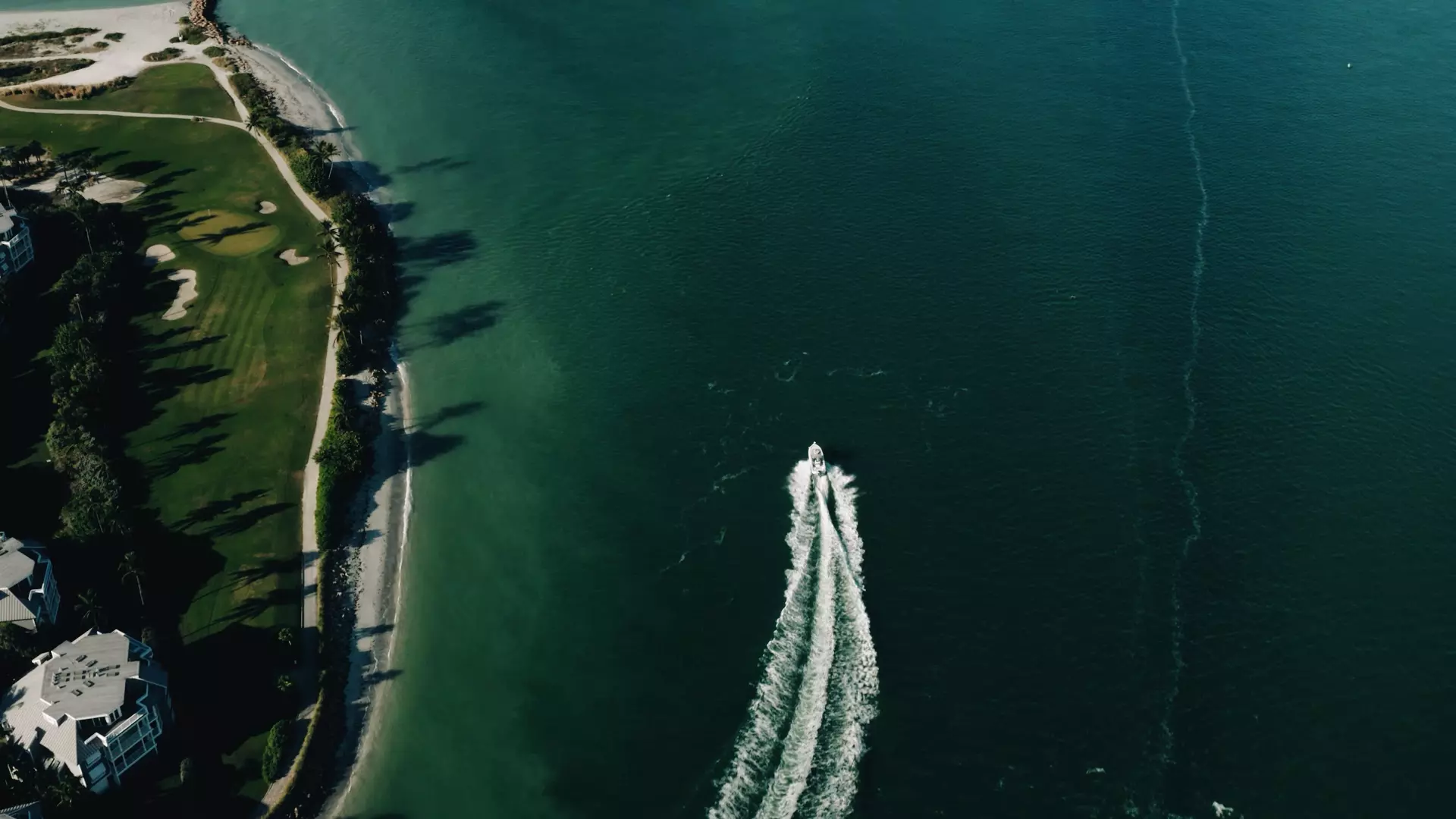 Speedboat close to the shoreline