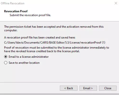 Revocation ticket proof screenshot