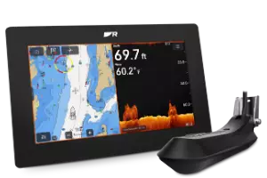 Axiom 2 | 9" Chartplotter | Fishfinder with Charts & RV100 Transducer