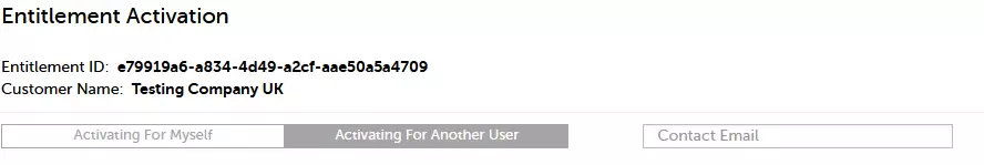 Offline activation entitlement activation screenshot