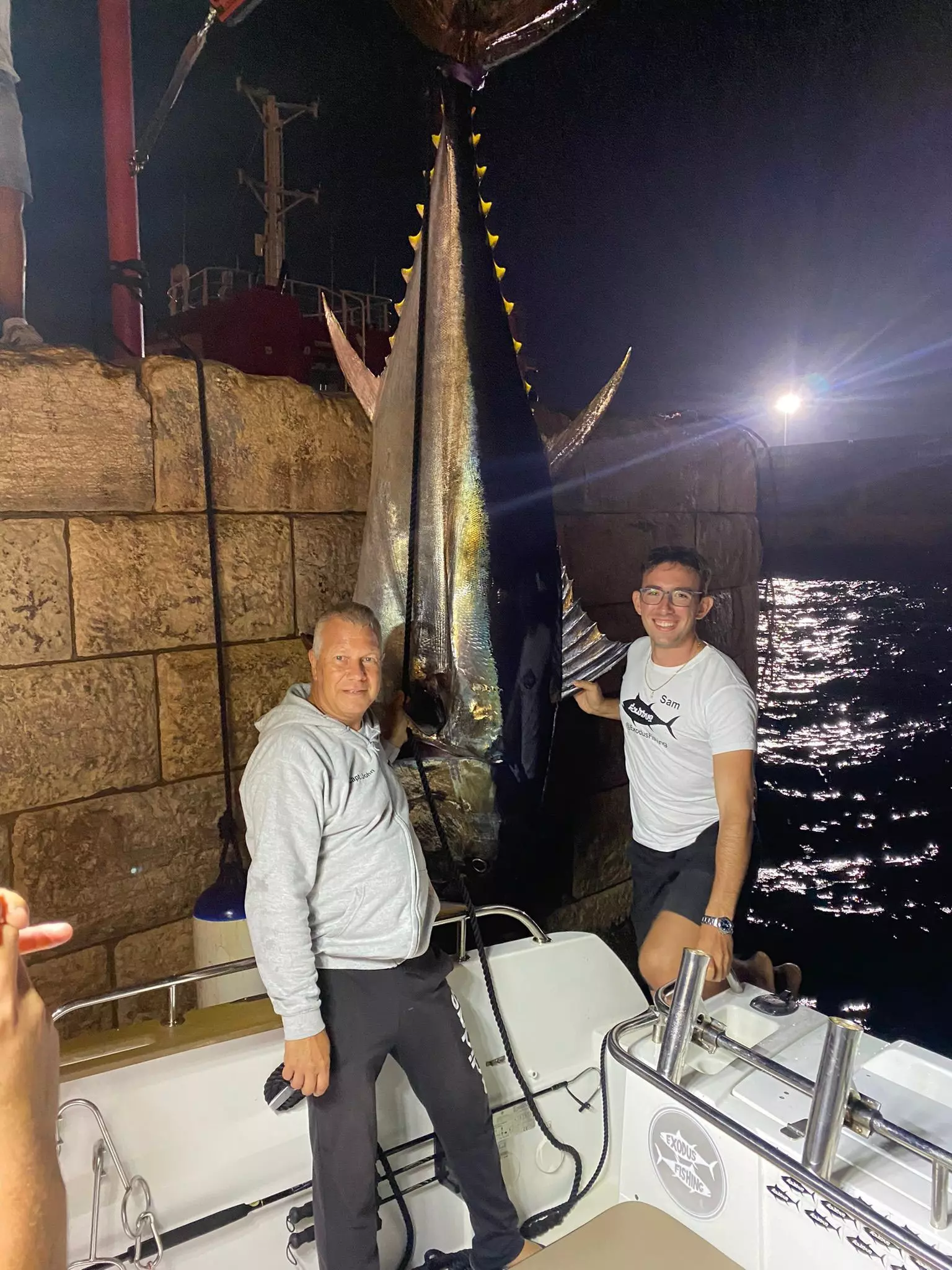 John and Sam with a huge Tuna